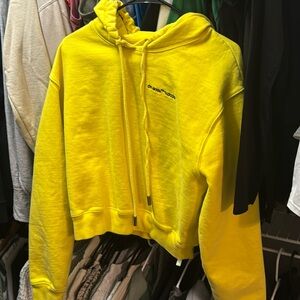 Off White yellow hoodie / slightly cropped